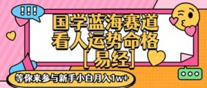 国学经典瀚海创变跑道，零基础学习，一对一教学独一份新手入门月入1W 【揭密】-网创资源