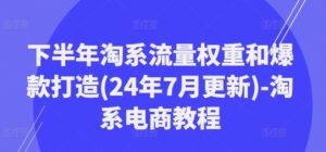 后半年淘宝总流量权重和爆款打造(24年7月升级)-淘宝电商教程-网创资源