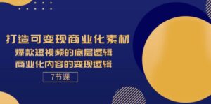 （11829期）打造出可变现商业化的素材内容，爆款短视频的底层思维，商业化的视频的转现逻辑性-7节-网创资源