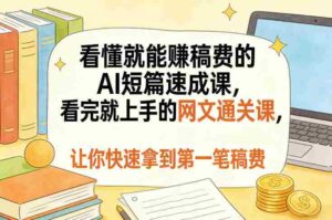 看懂就能賺稿费的AI短篇速成课，看完就上手的网文通关课，让你快速拿到第一笔稿费（更新5月）-网创资源