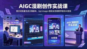 （18482期）AIGC漫剧创作实战课-更新5月16，提示词批量生成分镜剧本，Gpt image+维洛全流程教学助你AI变现-网创资源