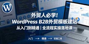外贸人必学！WordPress B2B外贸模板建站从入门到精通｜全流程实操落地课-网创资源