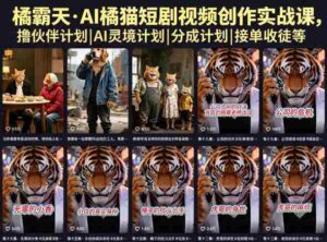 橘霸天·AI橘猫短剧视频创作实战课，撸伙伴计划|AI灵境计划|分成计划|接单收徒等-网创资源