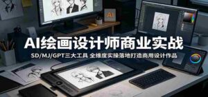 AI绘画设计师商业实战：SD/MJ/GPT三大工具，全维度实操落地打造商用设计作品-网创资源