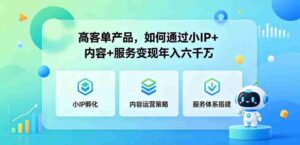 高客单产品，如何通过小IP+内容+服务变现年入六干W-网创资源