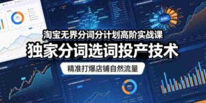 淘宝无界分词分计划高阶实战课，独家分词选词投产技术，精准打爆店铺自然流量-网创资源