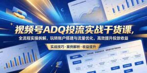 视频号ADQ投流实战干货课，全流程实操拆解，玩转账户搭建与流量优化，高效提升投放收益-网创资源