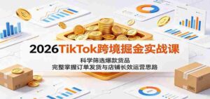 2026TikTok跨境掘金实战课：科学筛选爆款货品，完整掌握订单发货与店铺长效运营思路-网创资源