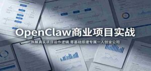 OpenClaw商业项目实战：拆解真实项目运作逻辑，零基础搭建专属一人创业公司-网创资源