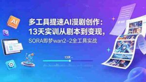 （18707期）多工具提速AI漫剧创作：13天实训从剧本到变现，SORA即梦wan2-2全工具实战-网创资源