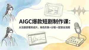（18676期）AIGC爆款短剧制作课：从注册部署到成片，角色形象+分镜+配音全流程-网创资源