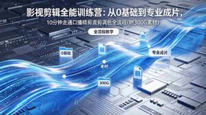 （18664期）2026影视剪辑全能实战课｜0基础到专业成片，全流程教学，高清带300G素材-网创资源