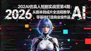 （18656期）2026AI仿真人短剧实战营第4期：从剧本到成片全流程教学，零基础打造商业级作品-网创资源