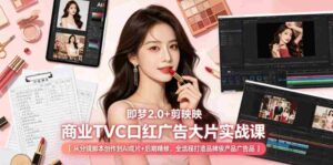 即梦2.0+剪映商业TVC口红广告大片实战课｜从分镜脚本创作到AI成片+后期精修，全流程打造品牌级产品广告-网创资源