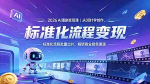 （18643期）2026AI漫剧变现课｜从0到1学创作，标准化流程批量出片，解锁商业接单渠道-网创资源