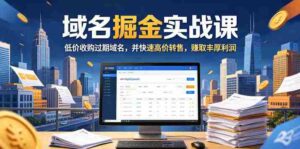 域名交易掘金实战课，低价收购过期域名，并快速高价转售，賺取丰厚利润【原创双语字幕】-网创资源
