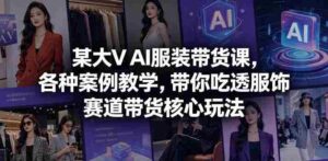 某大V AI服装带货课，各种案例教学，带你吃透服饰赛道带货核心玩法-网创资源