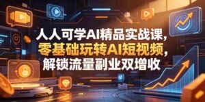 人人可学AI精品实战课，零基础玩转AI短视频，解锁流量副业双增收-网创资源
