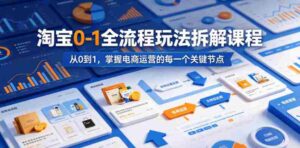 淘宝0-1全流程玩法拆解课程，从0到1，掌握电商运营的每一个关键节点-网创资源