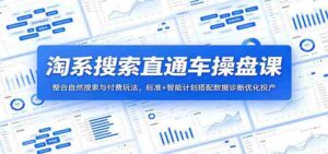 淘系搜索直通车操盘课：整合自然搜索与付费玩法，标准+智能计划搭配数据诊断优化投产-网创资源