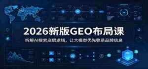 2026新版GEO布局课：拆解AI搜索底层逻辑，让大模型优先收录品牌信息-网创资源