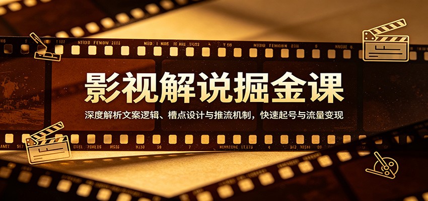 影视解说掘金课：深度解析文案逻辑、槽点设计与推流机制，快速起号与流量变现-网创资源