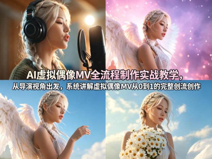 AI虚拟偶像MV全流程制作实战教学，从导演视角出发，系统讲解虚拟偶像MV从0到1的完整创作流程-网创资源