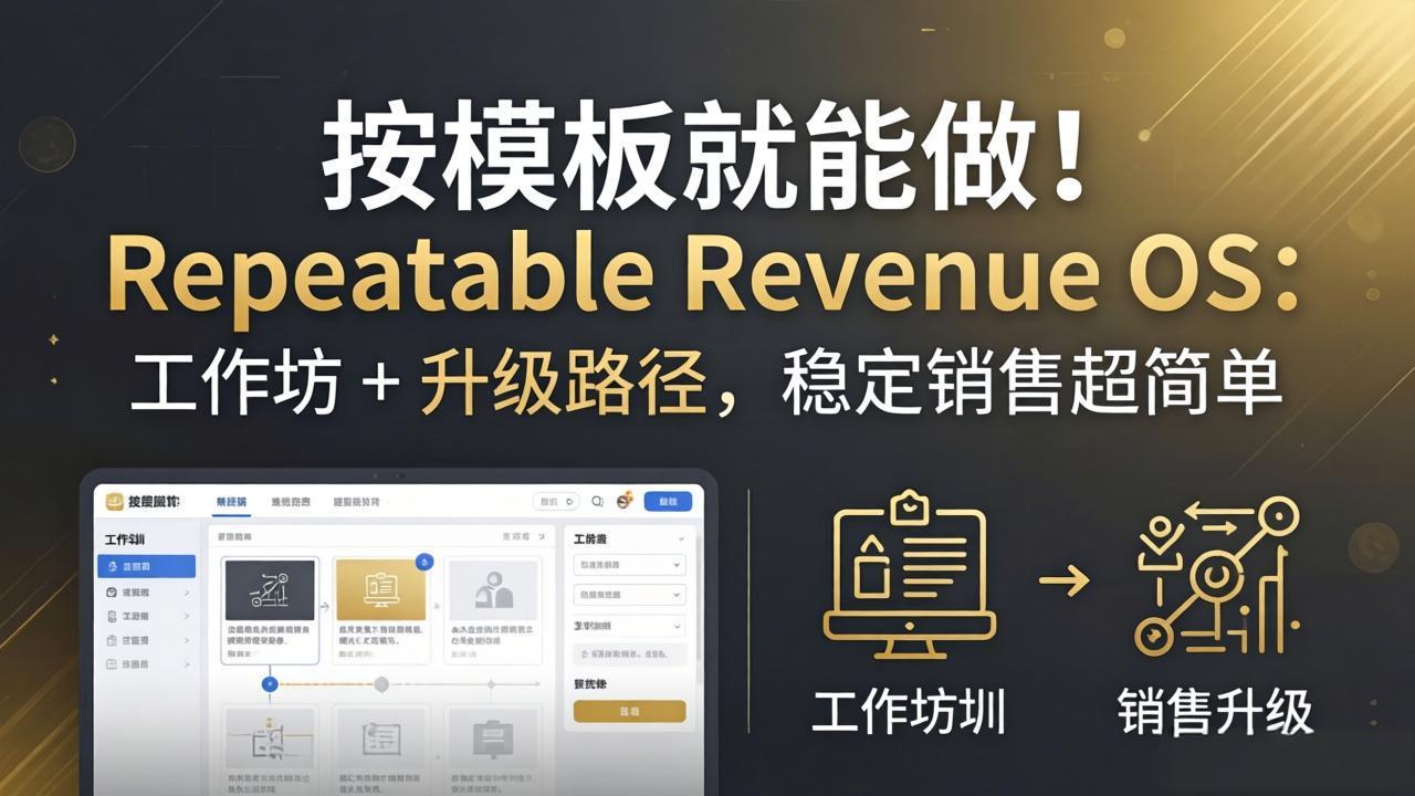 按模板就能做！Repeatable Revenue OS：工作坊 + 升级路径，稳定销售超简单-网创资源
