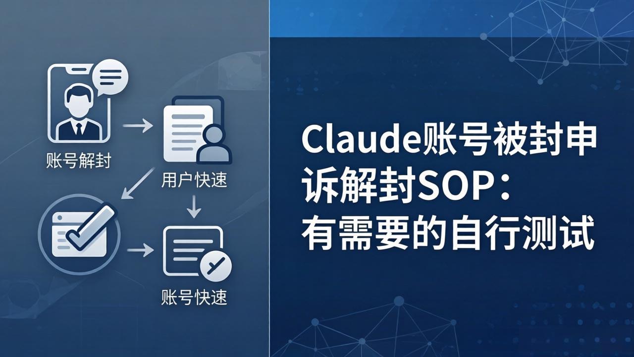 Claude账号被封申诉解封SOP：有需要的自行测试-网创资源