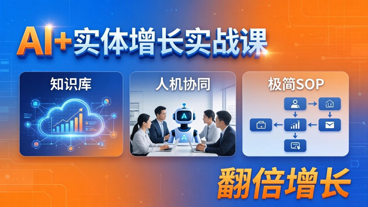 AI+实体增长实战课：知识库+人机协同+极简SOP，助力实体业务翻倍增长-网创资源