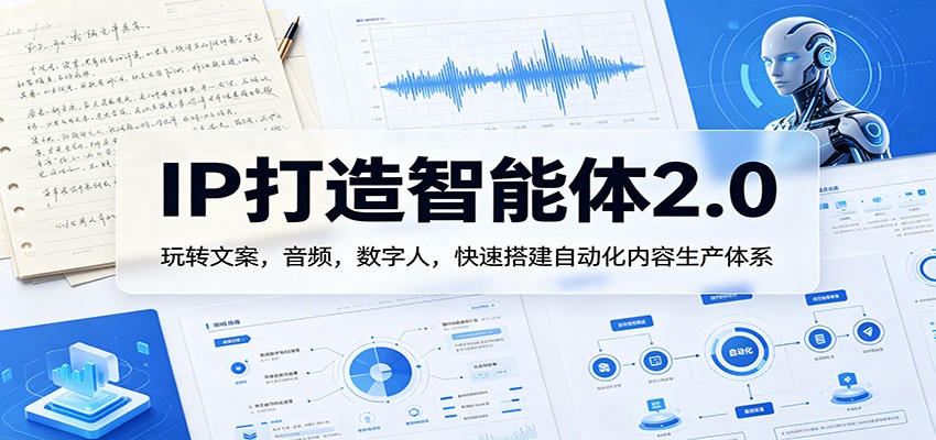 IP打造智能体2.0：玩转文案，音频，数字人，快速搭建自动化内容生产体系-网创资源
