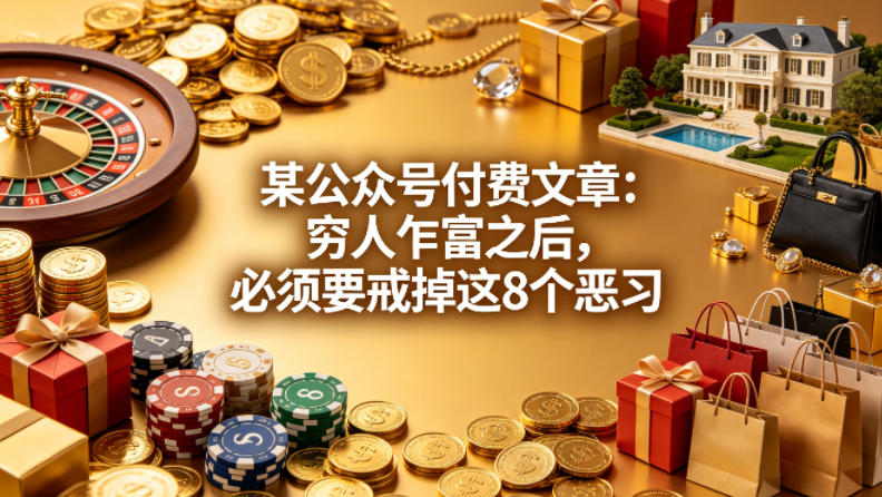 某公众号付费文章：穷人乍富之后，必须要戒掉这8个恶习-网创资源