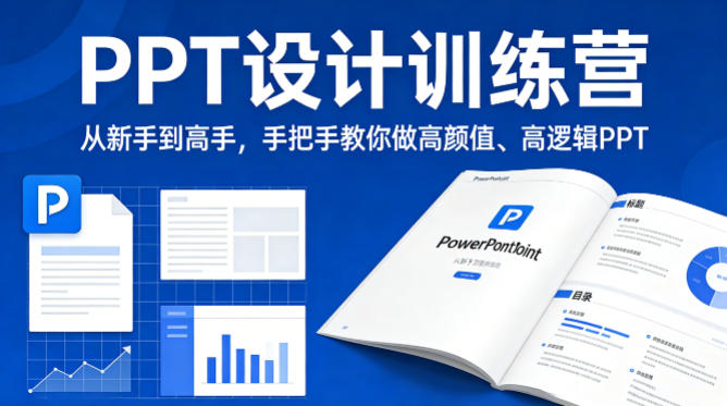 PPT设计训练营，从新手到高手，手把手教你做高颜值、高逻辑PPT-网创资源