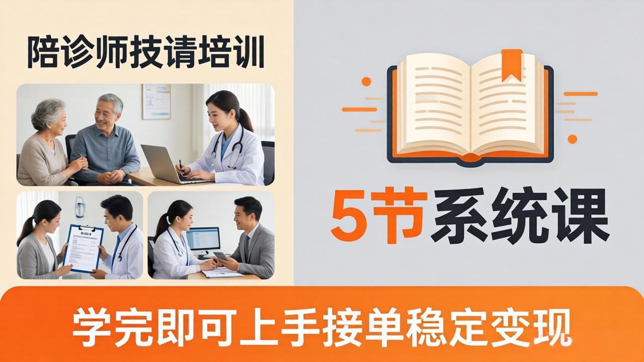 想做陪诊师不知从何下手？5节系统课教你掌握核心技能，学完即可上手接单稳定变现-网创资源