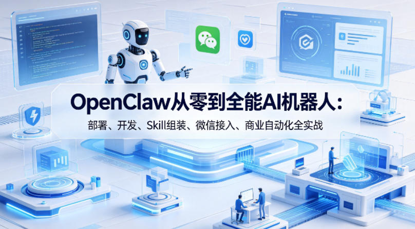 OpenClaw从零到全能AI机器人：部署、开发、Skill组装、微信接入、商业自动化全实战-网创资源