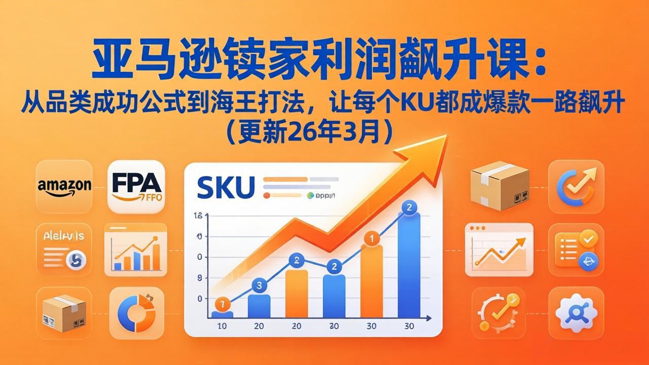 亚马逊卖家利润飙升课：从品类成功公式到海王打法，让每个SKU都成爆款一路飙升(更新26年3月-网创资源