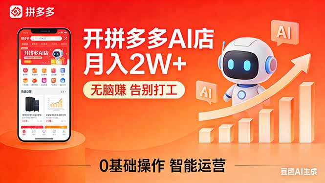 开一家拼多多AI店，月入2W+，无脑赚，告别打工，附SOP手册-网创资源