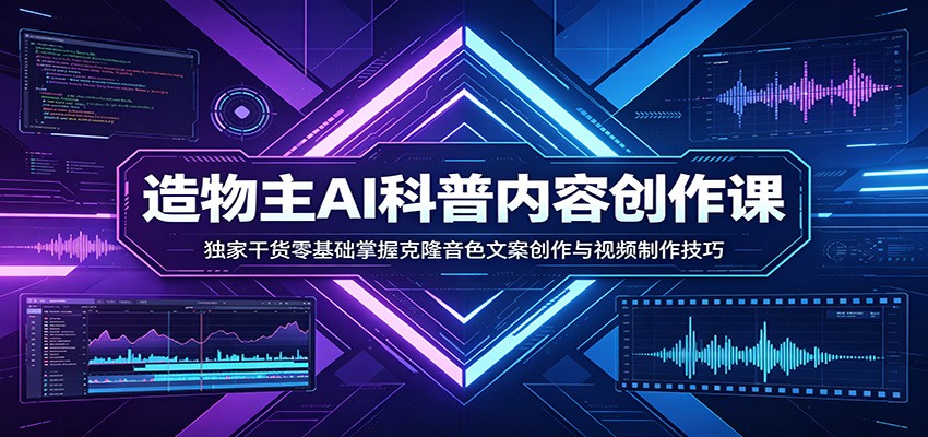 AI科普内容创作课：独家干货零基础掌握克隆音色文案创作与视频制作技巧-网创资源