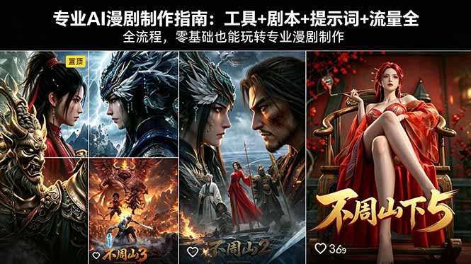 专业AI漫剧制作指南：工具+剧本+提示词+流量全流程，零基础也能玩转专业漫剧制作-网创资源