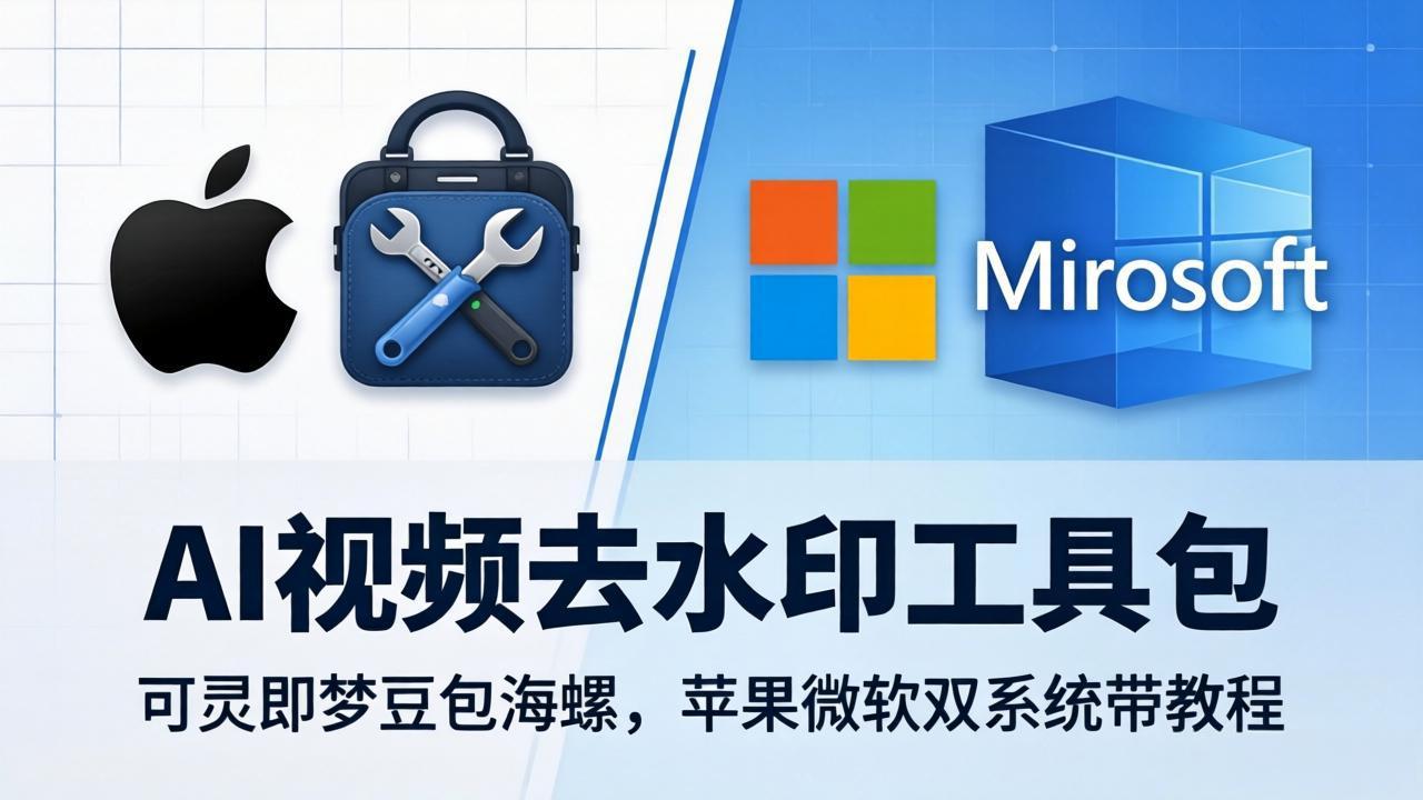 AI视频去水印工具包：可灵即梦豆包海螺，苹果微软双系统带教程-网创资源