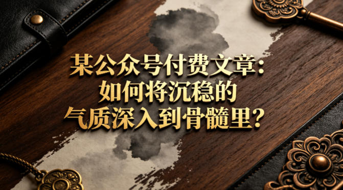 某公众号付费文章：如何将沉稳的气质深入到骨髓里？-网创资源