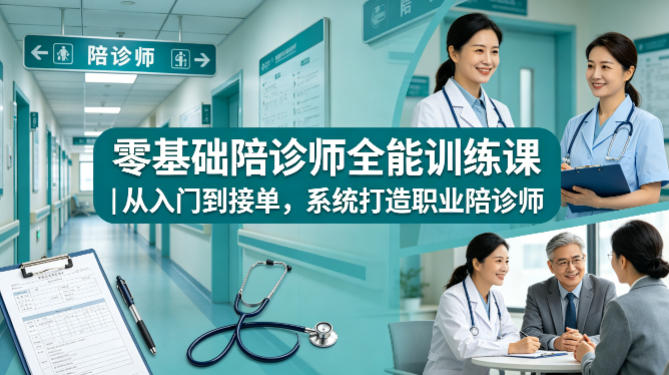 零基础陪诊师全能训练课｜从入门到接单，系统打造职业陪诊师-网创资源