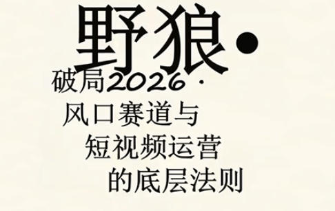 野狼团队·多平台实操运营课，覆盖AI口播、服装、好物、漫剪等热门玩法(更新4月)-网创资源