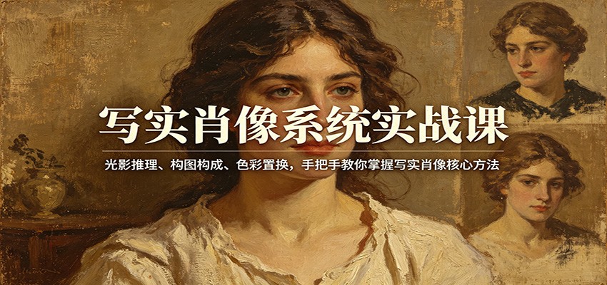 写实肖像系统实战课：光影推理、构图构成、色彩置换，手把手教你掌握写实肖像核心方法-网创资源