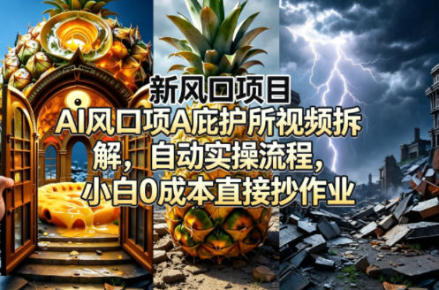 新风口项目AI庇护所视频拆解，自动实操流程，小白0成本直接抄作业-网创资源