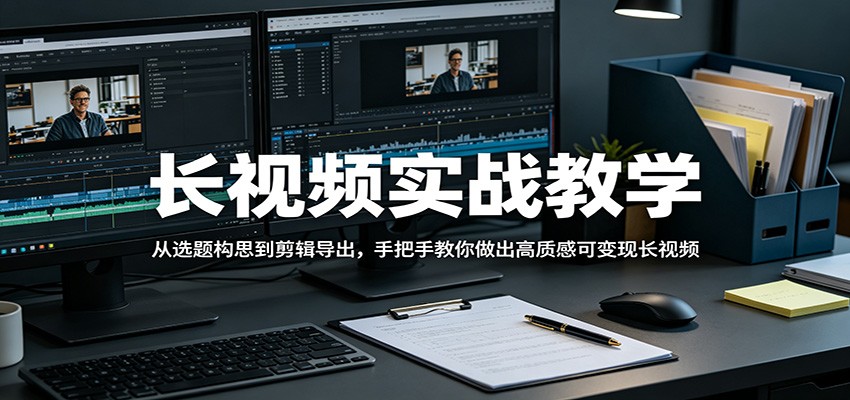 长视频实战教学，从选题构思到剪辑导出，手把手教你做出高质感可变现长视频-网创资源