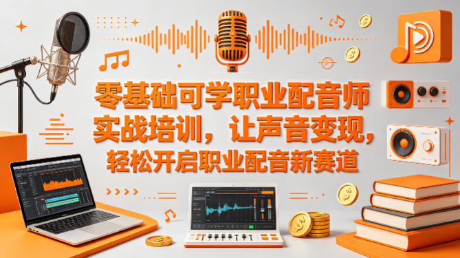 零基础可学职业配音师实战培训，让声音变现，轻松开启职业配音新赛道-网创资源