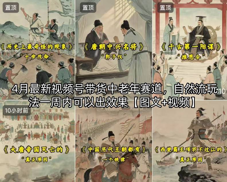 4月最新视频号带货中老年赛道，自然流玩法一周内可以出效果【图文+视频】-网创资源