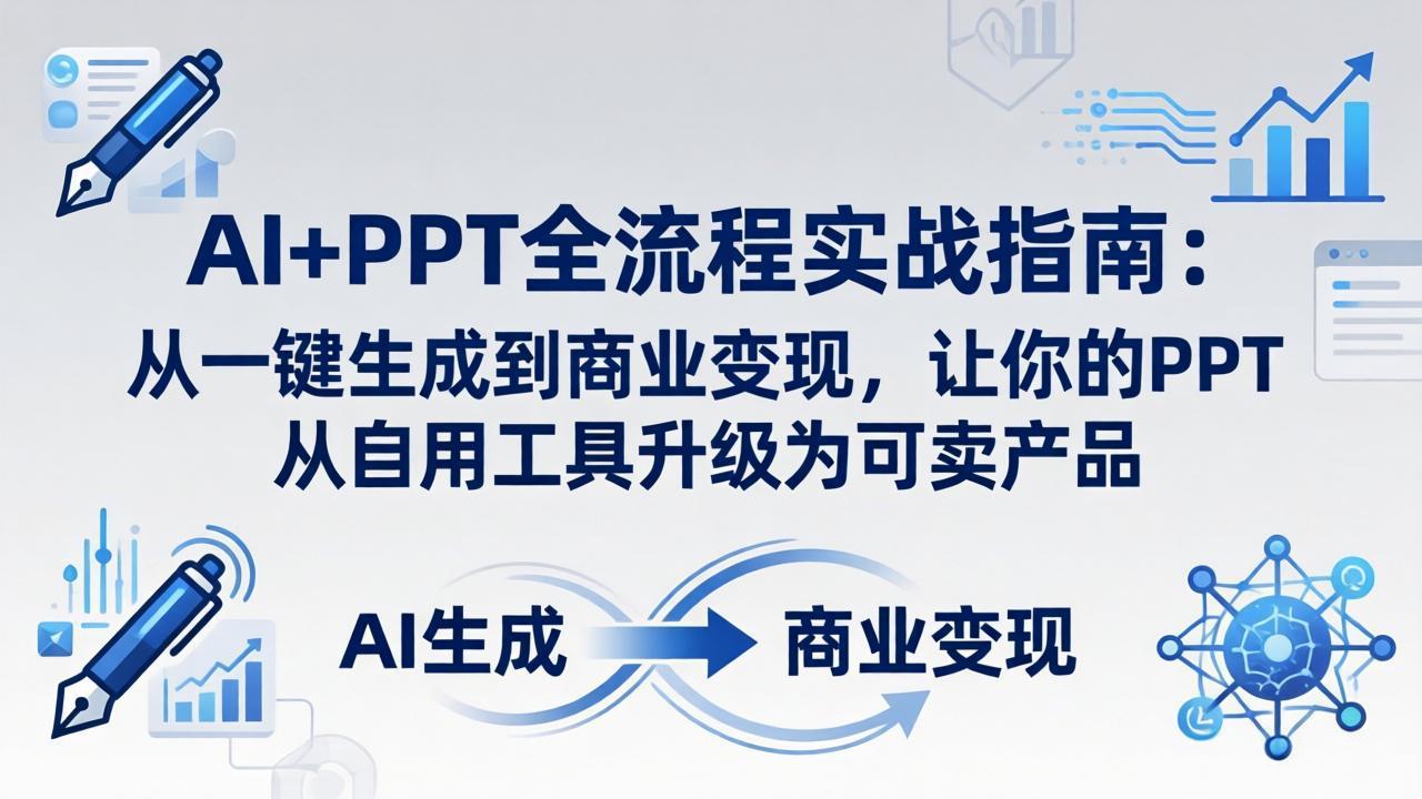 AI+PPT全流程实战指南-更新4月21：从一键生成到商业变现，让你的PPT从自用工具升级为可卖产品-网创资源