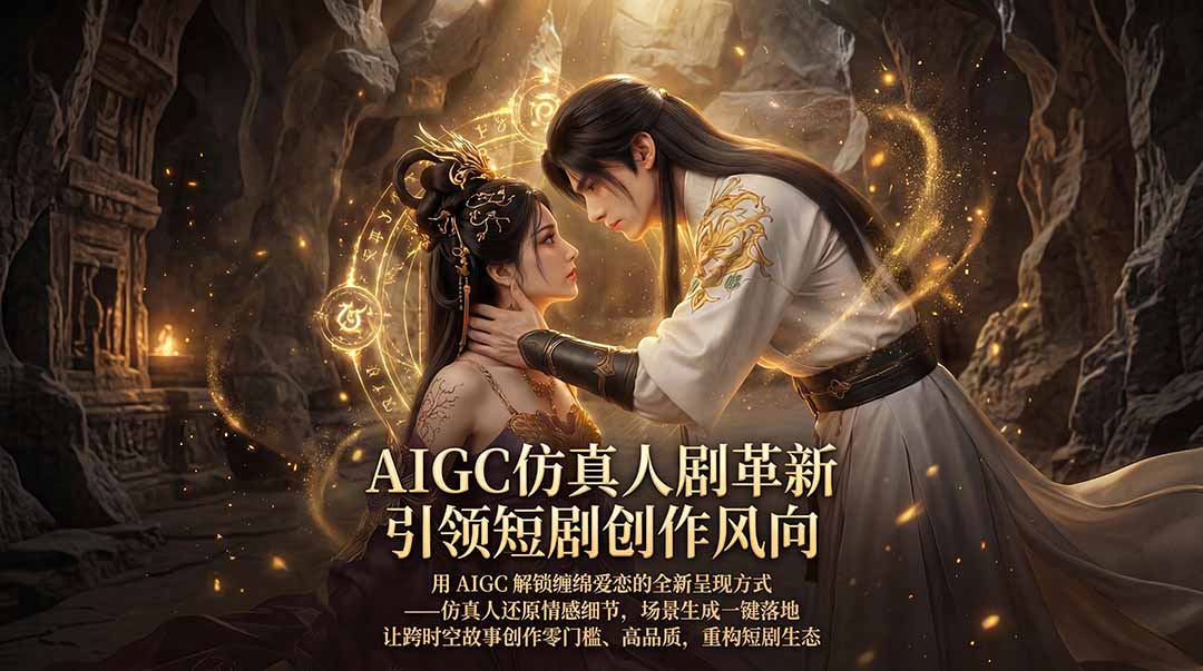 AIGC 仿真人短剧创作革新，解锁仙侠爱恋全新呈现，一键出高质场景，零门槛打造爆款剧集-网创资源